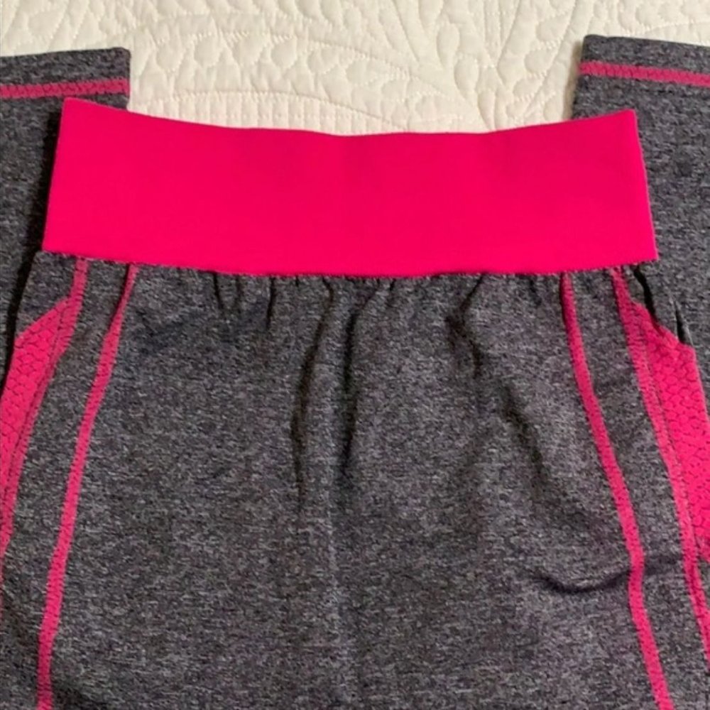 Blanca Line Pink Grey High Waist Stretch Yoga Leggings Large - Picture 8 of 12